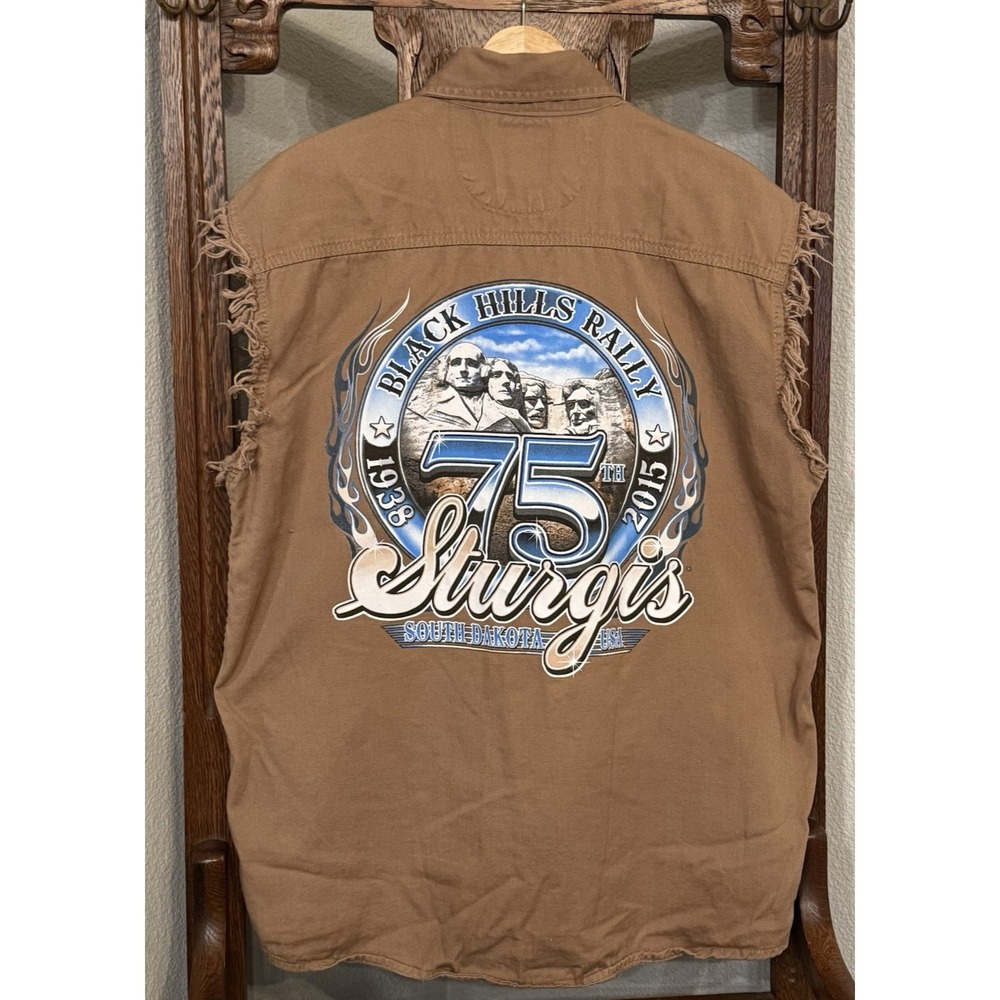 Vance Biker Wear Shirt Mens XL Sleeveless Sturgis Black Hills Rally 2015